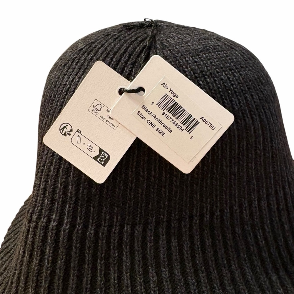 ALO Yoga | Denim Knit Cloche | Black | New with Tags - Picture 7 of 9
